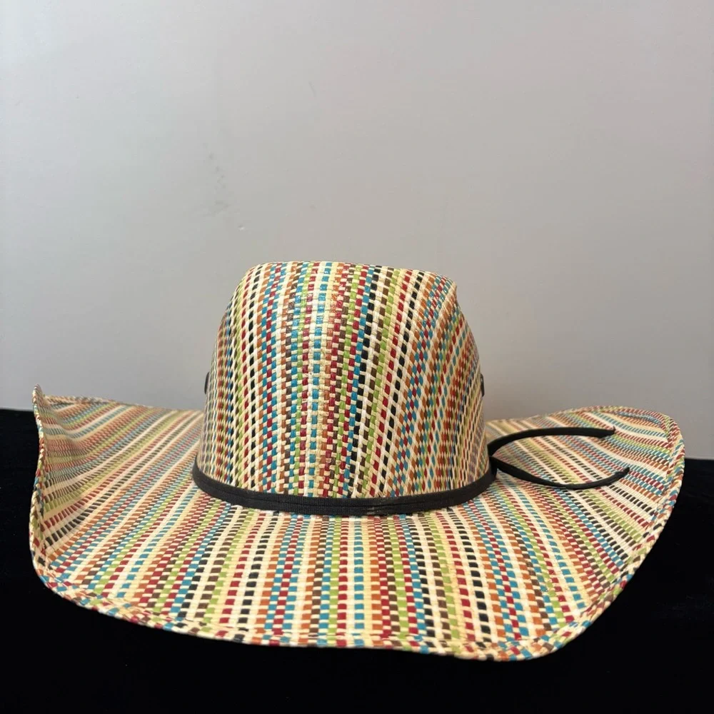 Kid’s Ariat Multicolor Woven Straw Western Cowboy Rodeo Hat